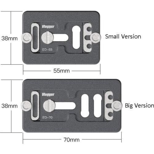 Aluminum Quick Release Plate Tripod Mount Adapter with 1/4 Screw for DSLR Camera Cage Arca Swiss Benro Mefoto Tripod Ball Head