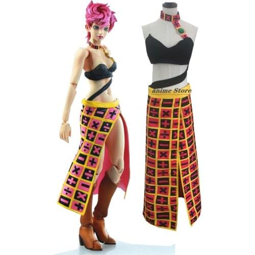 Anime JOJO Higashikata Josuke Goldenwind Trish Una Sexy dress Halloween costume Unisex