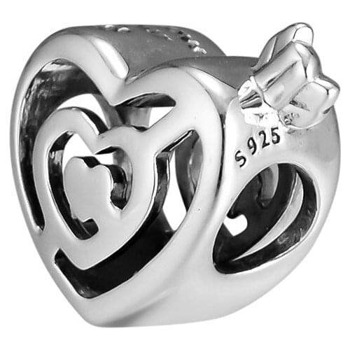 Beads 925 Sterling Silver Valentines Love Charm Fit Charms Bracelets Necklaces DIY Jewelry for Women Men Gift 02898
