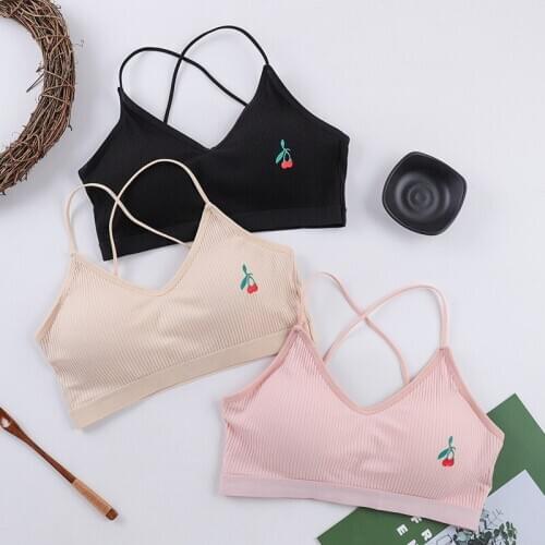 The new cross-beautiful back-wrapped student girl bra, comfortable skin-friendly underwear can be worn outside training bra