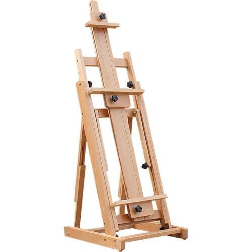 Red Beech Wooden Oil Painting Easel Exhibition Stand Frame Lie Down Painting Easel Poster Display Painting Frame Sketch Easel