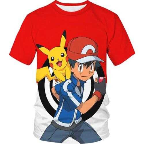 Pokemon Pikachu Kids Clothing Tops Boy T-shirt Game 3D Print T Shirts Funny Anime Short Sleeve Tee Baby Girls Tshirt P04
