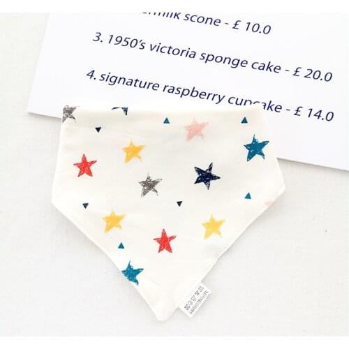 INS Style Infant Toddlers Baby Triangle Bibs Cotton Scarf Burp Clothes Cute Cartoon Print Soft Children Saliva Towel Kids Acces