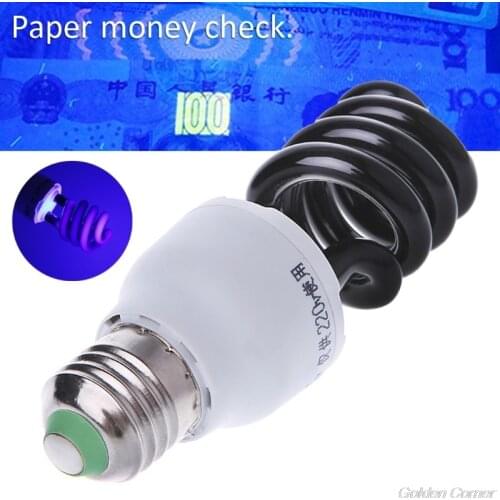 E27 5/15/20W UV Ultraviolet Fluorescent Blacklight CFL Light Bulb Lamp 220V M06 21 Dropshiping