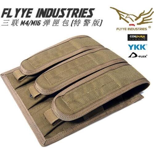 FLYYE MOLLE Triple M4 M16 Mag Pouch CORDURA Multicam AOR AU FG Wargame Airsoft Hunting Tactical Military PH-M003
