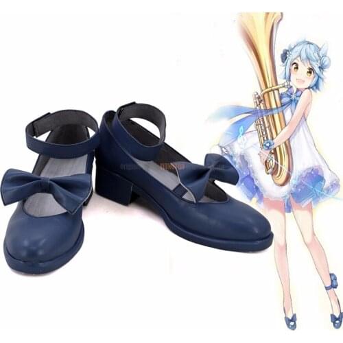 Fubuki Shoes Cosplay Kantai Collection Music Pixy Fubuki Blue Shoes Cosplay Boots Custom Made