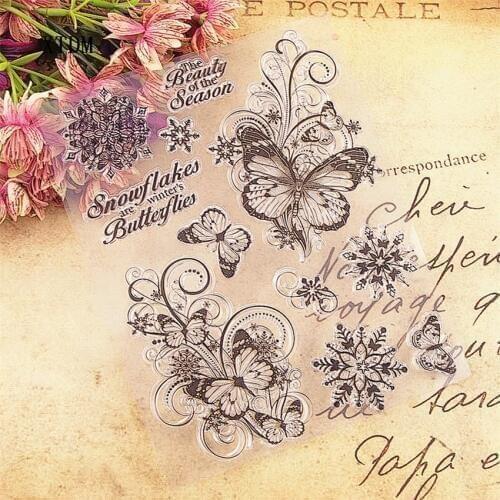 Hot selling butterfly transparent clear stamp / silicone seal roller stamp DIY scrapbook album / card production