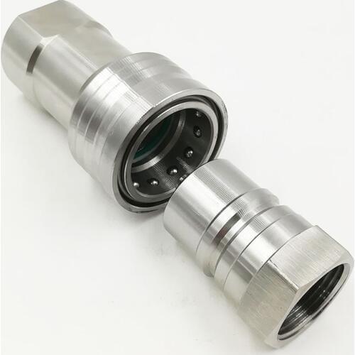 JH-S1-SS de montaje y montaje de tubería, serie ISO7241, casquillo de acoplamiento rápido hidráulico de tipo cerrado con tapón d