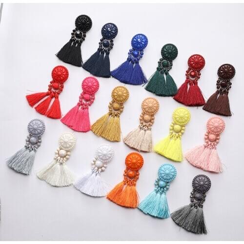 JOUVAL Tassel Earrings Female Statement Jewelry For Women Fashion Brand Bohemia Big Long Drop Dangle Fringe Earrings Vintage