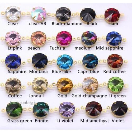 12p 12mm Round Vogue double holes pendants Connectors Bracelet Findings Diy Jewelry Charms Necklace Eardrops Making Accessories