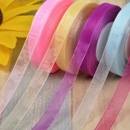 15mm(45meters/roll) Organza Ribbon Wrapping Christmas Party Home DIY Gift Packaging Wedding Decoration Tapes DIY Chiffon Ribbons