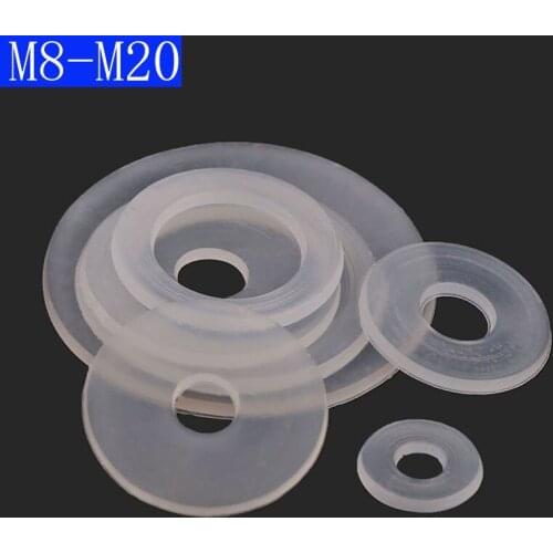 M8 M10 M12 M14 M16 M18 M20 Clear Nylon Plain Washers Flat Washer Fit Bolts Screws DIN 125