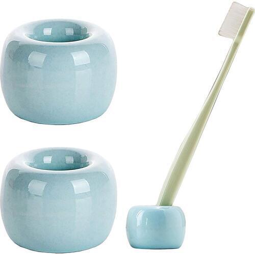 Multifunctional Mini Ceramic Bathroom Shower Toothbrush Holder Storage Rack