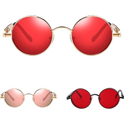 Metal Steampunk Men Women Fashion Round Glasses Brand Design Popular Cycling Fishing Sports Glasses High Quality UV400 Eyewear