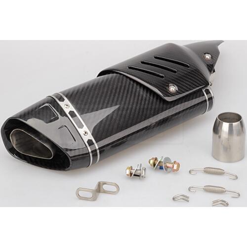 MT 07 Motorcycle Carbon Fiber Exhaust Pipe With Heat shield Escape Pot Silencer Universal For R1 R3 R6 CB1300 Z900 CBR1000RR