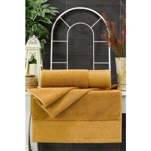 Fold Cotton 2Li Bath Towel Set-Mustard Yellow 50x90-70x140 Suction Power Is Easy To Clean Dry Quickly Quality Product Turkish Hand Sauna Accessories Sets Face Designer Luxury For Adults Spa