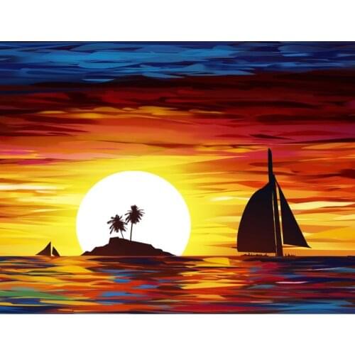 Gatyztory 60x75cm DIY Painting By Numbers HandPainted Landscape Oil Painting Canvas Colouring Artwork Unique Gift Home Decor