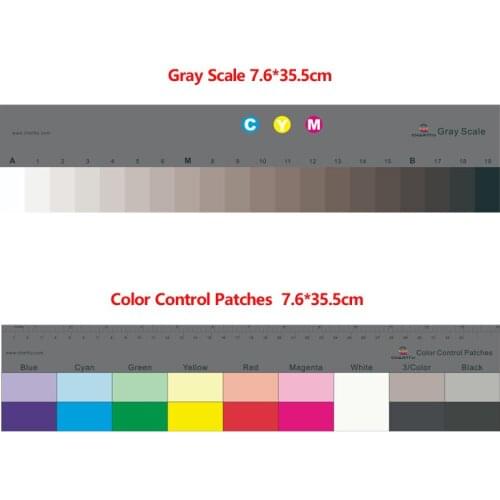 Gray Scale and Color Control Patches 76X355X0.25mm 2 pcs set Test Chart Checker Customized Determine Color Balance of Camera