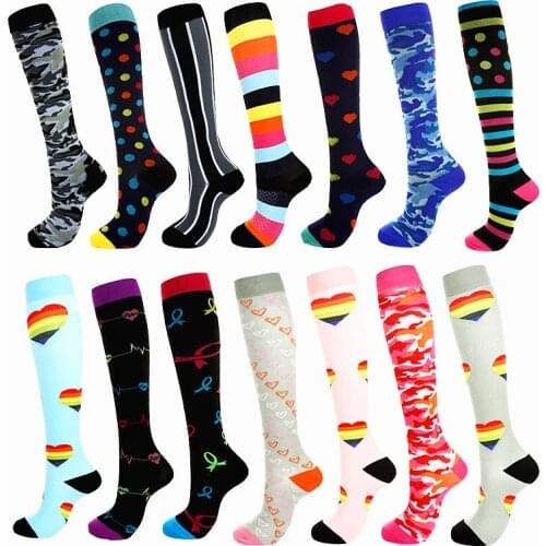 9 Colors Men Socks Professional Compression Socks Breathable Travel Activities Fit For Nurses Shin Splints Flight Travel Socks