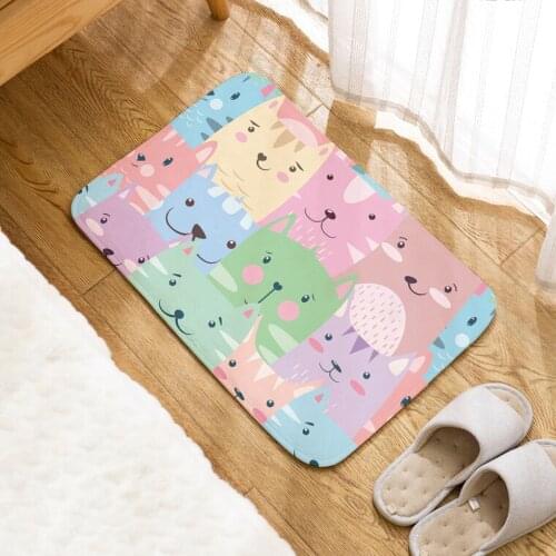New Style Cute Animal Doormat Modern Living Room Animal Crossing Floor Mat High Quality Flannel Non-Slip Floor Mat For Kitchen