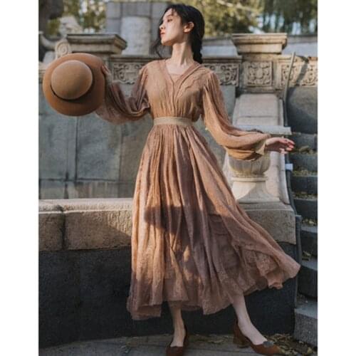 Fall Fashion Week 2021 New Pattern Gauze Dress Restoring Ancient Ways Fashion Two Piece Suit Dress Fashion Avant-Garde