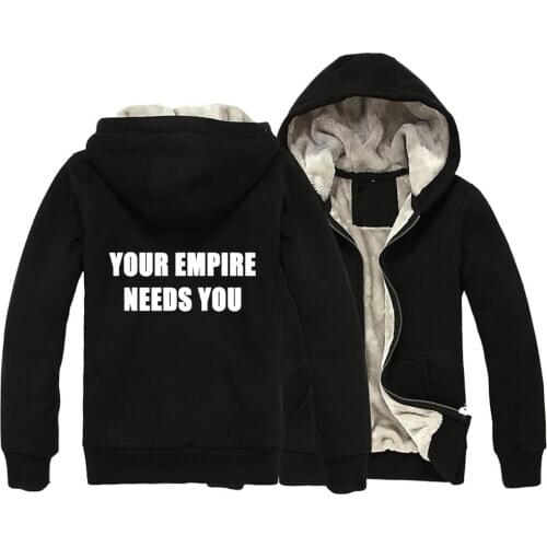 Woman Girl Parkas Full Zip Coat Your Empire Needs You Plus Velvet Autumn Winter Couple Clothes ZIIART