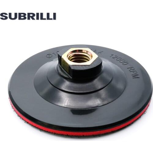 SUBRILLI 1pc Backing Buffing Polishing Pad Plastic Backer Plate M14 5/8-11 Hook & Loop Adhesive for Grinder Machine Polish Pads
