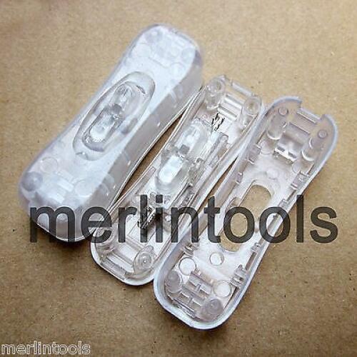 2pcs Clear In-line ON/OFF Single Pole Rocker Switch Ideal for Lamp Lighting