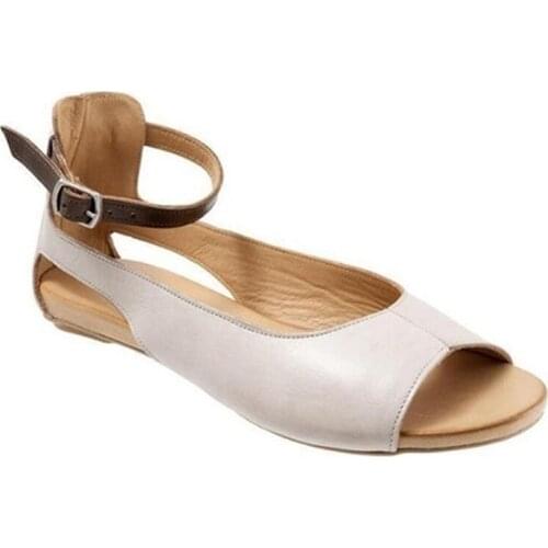 Women Sandals Slip-On Peep Toe Casual Fish Head Sandals Pu 2021 Summer Woman Shoes Non-slip Womens Footwear Mujer