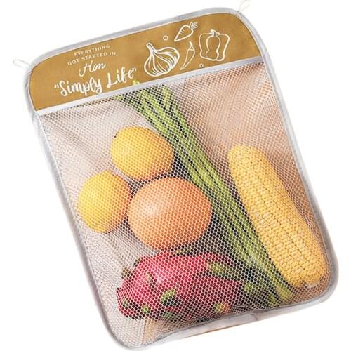 Vegetable Net Bag with Big Mouth Design Hanging Type Reasonable Capacity Kitchen Storage