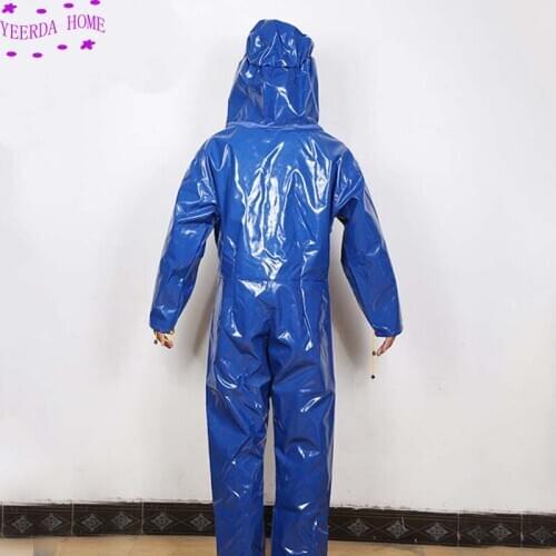 Blue one piece PVC wasp coat breathable anti bee coat bee protective suit thickened breathable bee catching suit
