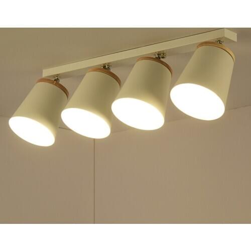 Modern White Ceiling Lights For Corridor Adjustable Metal Lamparas de techo Corridor E27 Indoor Wood Lighting Fixtures