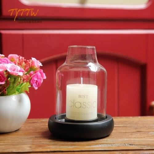 Glass Candlestick Holder Hanukkah Menorah Wedding Center Candle Holders Decor for Table European Decor Candle Holders BG50CH