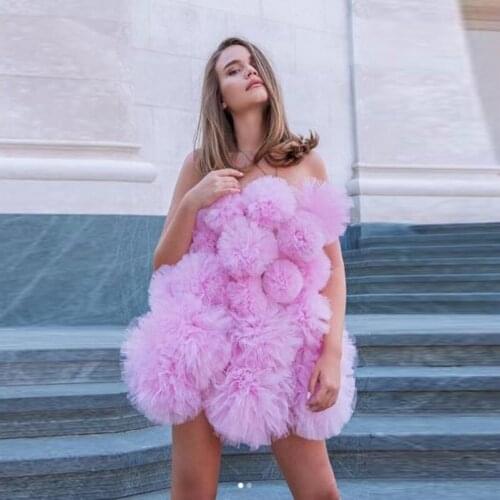 Vestido coctel Eve Pretty Party Dress robe cocktail Lilac Mini Short Prom Gown Tulle Off Shoulder Customized abiye gece elbisesi