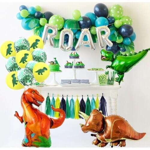 Dinosaur Balloon Jungel Party Inflatable Foil Balloons Baby Shower Happy Birthday Banner Childrens Birthday Party Supplies
