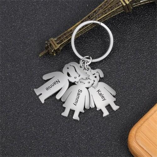 Customized Pendant with Boys and Girls Engraved Name and Date Keychain for Men and Women Jewelry