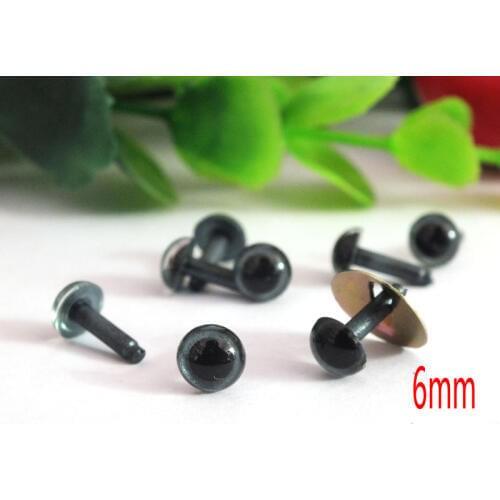 6mm Safety Eyes - animal eyes doll parts for amigurumi plush toy - dark gray- 30 pairs