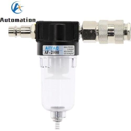 AF2000 G1/4 Thread Pneumatic Air Filter Source Treatment for Compressor Oil Water Separation 4-12mm Fittings