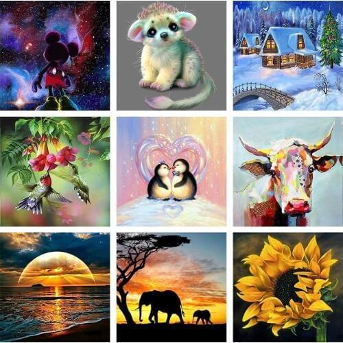 2020 New Diamond Painting Diamond embroidery 5d diy full round animals wolf - diamond mosaic daimond painting drill