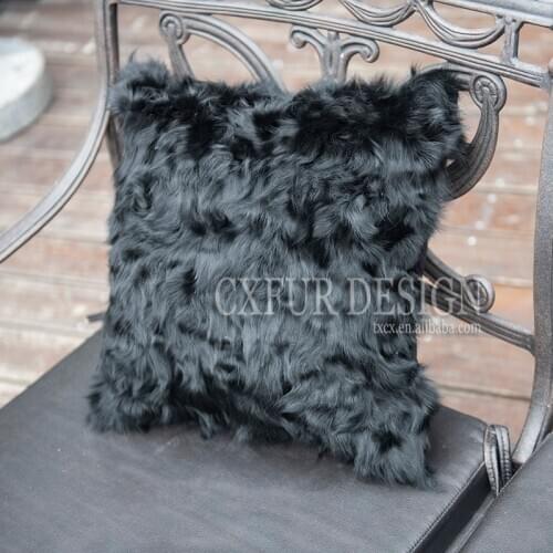 Free Shipping CX-D-16 Size Customized Real Natural Fur Genuine Lamb Fur Pillow Cushion