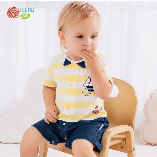 Bornbay newborn baby clothes summer striped baby boy rompers high quality infant short sleeve outwear clothes rompers