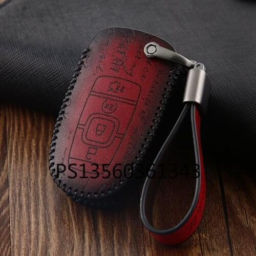 Retro Key cover Genuine leather key case For lincoln MKZ MKC 2017 car key Case Remote Key Shell