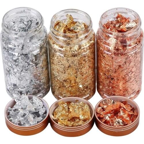 Decorative Leaf Flakes Gold Silver Confetti DIY Nail Art Paiting Materials Decorate Foil Paper Party Supplies