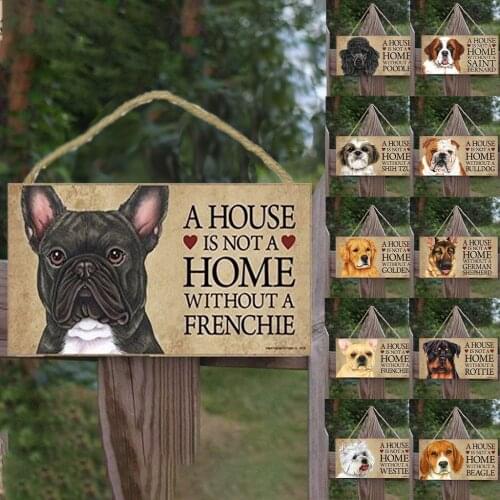 Home Decoration Dog Tags Rectangular Wooden Pet Tag Dog Accessories Lovely Friendship Animal Sign Plaques Rustic Wall Decor