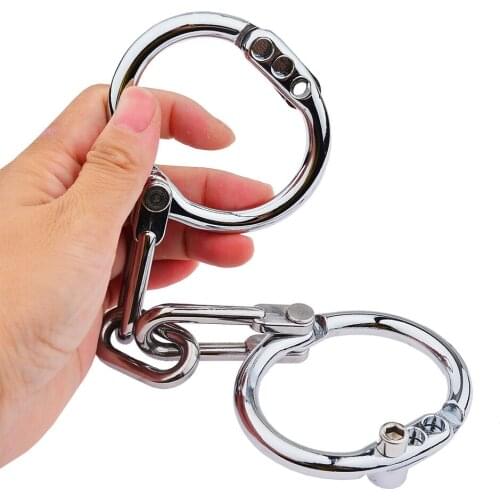 Erotic Metal Handcuffs 3 Gears Hand Lock Adjustable Anklecuffs Shackles SM Cosplay Restraint Tools Couples Adult Game for Women