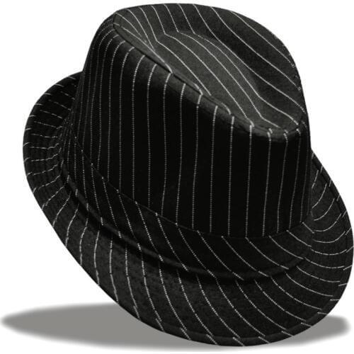 Unisex Women men Striped Topper Fedora hat Trilby Gangster Cap Summer Gentleman Panama Hat Sunhat For Womem Men Hat 12