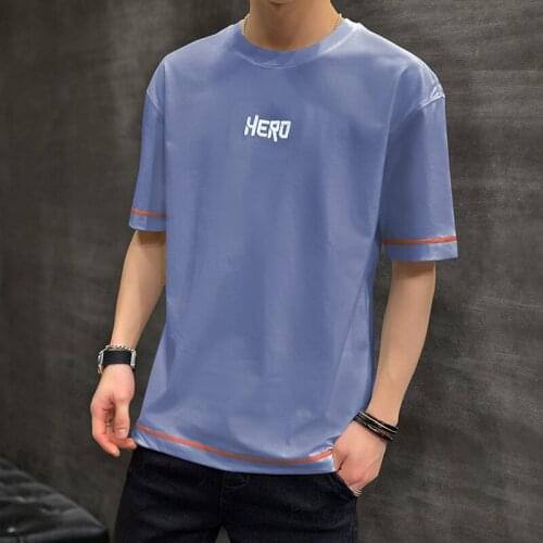 PROWOW summer new short-sleeved mens round neck bottoming shirt trendy youth tops mens fashion casual T-shirts