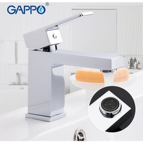 GAPPO Deck Mounted Basin Faucet Solid Brass Chrome Plated Sink Mixer Tap Solid Brass Tap Water Faucet Single Handle Single Hole