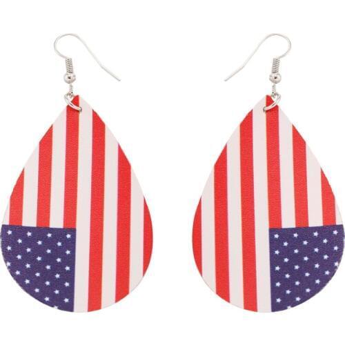 HC Fashion Leather Water Drop Glittery Earrings Women Trendy Softball Football Sport Earrings Gold Color Wholesale Earrings W