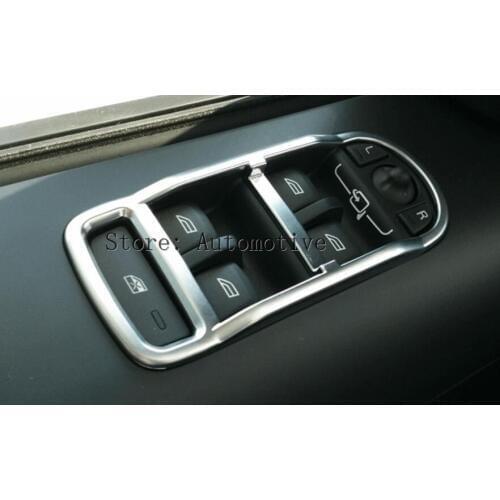 Chrome Inner Door Armrest Window Lift Button Cover Trim For Land Rover Freelander 2 2008-2016 Car Styling
